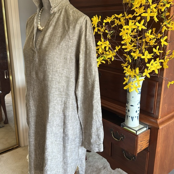 Artisan NY Khaki Green 100% Linen Dress Size Small - Picture 6 of 12